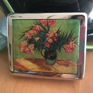 Van Gogh Flowers 8 Day Pill Box with Mirror image 5