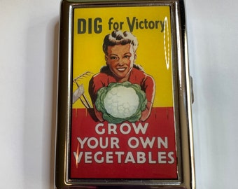 Vintage Gardening Poster Zigaretten oder Karten Etui oder Geldbörse