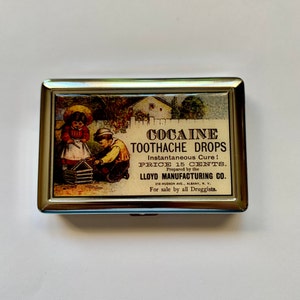 Vintage Toothache Ad Poster Cigarette or Card Case or Wallet