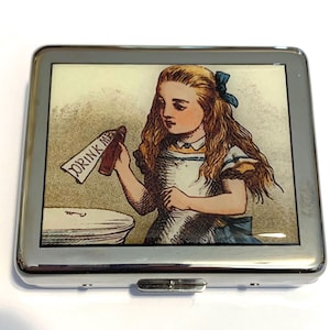Alice In Wonderland Drink Me 7 day Pill Box with Mirror