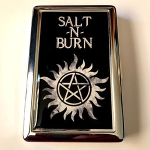 Supernatural Salt n Burn Cigarette or Card Case or Wallet Tin