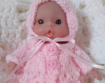 Berenguer Knitting Pattern 5 Inch Chubby Matinee Coat Set baby doll clothes digital download