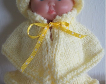 Patrón de tejido Primavera Conjunto de capa y falda 5 pulgadas Chubby Berenguer Baby Dolls WG320 ropa de muñeca