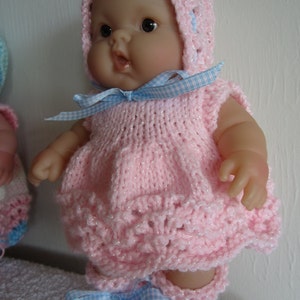 Knitting Pattern Berenguer Baby Dolls Feather and Fan Dress Set also fits Lil Cutesies digital download 2 versions image 2