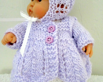 Knitting Pattern Berenguer Baby Doll Chevron Matinee Set for the 8 inch Lots to Love Baby Dolls instant digital download