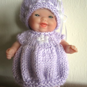 Knitting Pattern Berenguer Baby Doll Bubble Dress Set for the 5 inch Itty Bitty Doll instant digital download image 2