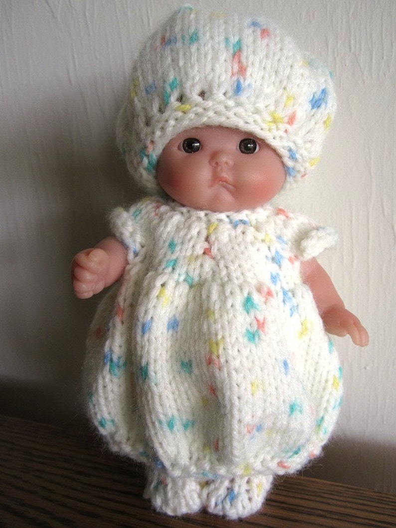 Knitting Pattern Berenguer Baby Doll Bubble Dress Set for the 5 inch Itty Bitty Doll instant digital download image 4