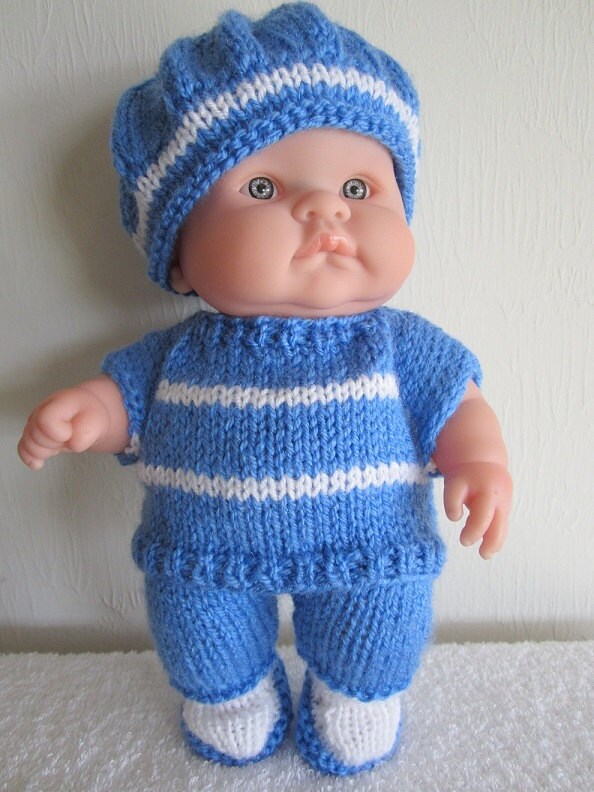 Instant PDF Digital Download premature baby doll sweater trousers beret knitting pattern 1420 1461