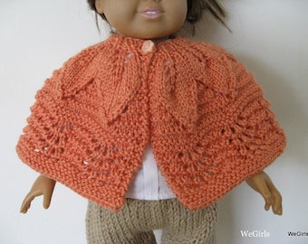 Knitting Pattern for 18 inch Dolls Leafy Lace Shawl knit top down easy Instant Download now available