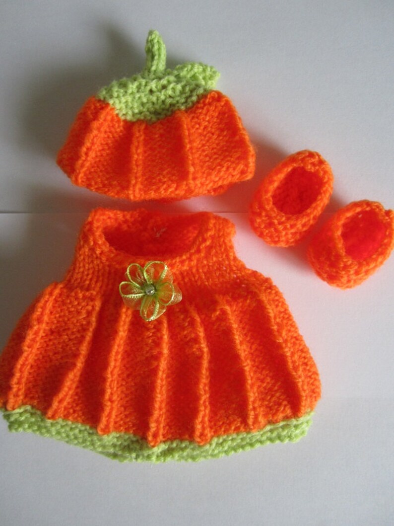 Berenguer Baby Doll Knit Pattern Pumpkin Romper Set for 8 inch | Etsy