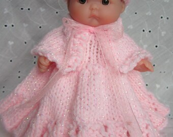 Doll Clothing Knit Pattern Berenguer Baby Doll She's a Little Princess Set fits the 5 inch doll knitting pattern instant download