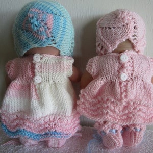 Knitting Pattern Berenguer Baby Dolls Feather and Fan Dress Set also fits Lil Cutesies digital download 2 versions image 3