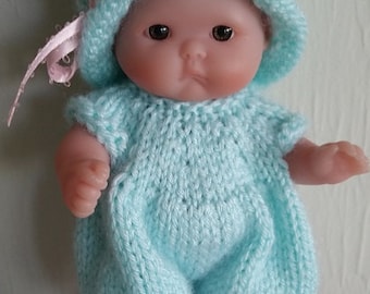 Berenguer Baby Doll Knitting Pattern Romper and Hat Set fits chubby 5 inch itty bitty pdf knitting pattern instant download