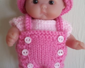 Berenguer Knitting Pattern 5 Inch Chubby Bib Front Romper Set baby doll clothes