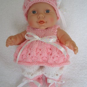 Knit Instant Download Pattern Snowflake Lace Angel Top Set for 10 inch Berenguer Lots to Love Baby Doll image 2