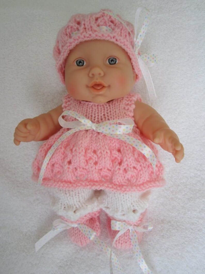 Knit Instant Download Pattern Snowflake Lace Angel Top Set for 10 inch Berenguer Lots to Love Baby Doll image 2