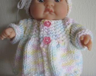 Knitting Pattern Berenguer Baby Doll Matinee Jacket Set for the 8 inch Lots to Love Baby Dolls instant digital download