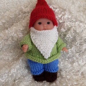 Knitting Pattern Berenguer Baby Doll Mr Gnome Outfit pdf download doll clothes