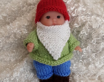Patrón de punto Berenguer Baby Doll Mr Gnome Outfit pdf descargar ropa para muñeca