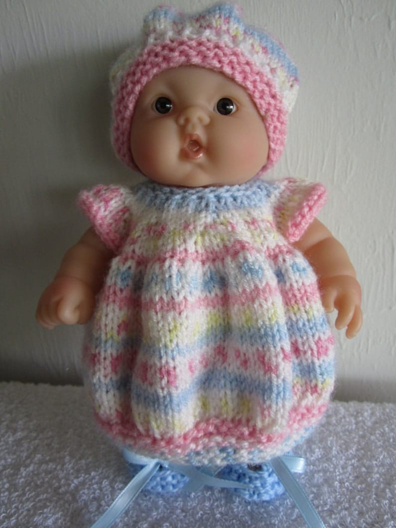 Baby Doll Knitting Pattern Bubble Dress Set for 8 inch Lots to Love and Lil Cutesies Baby Dolls Berenguer image 2