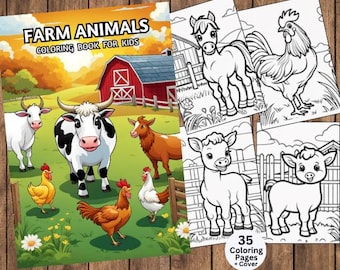 Farm Animal Coloring Pages, Farm Coloring Sheets, Farm Animals, Educational Coloring Sheets, Farm Coloring Pages, Kids Coloring Book, Animal