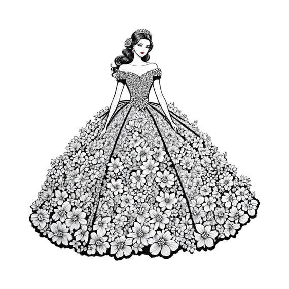 colouring pages fashion dresses 49 Stunning Dress Coloring Pages For Kids And Adults