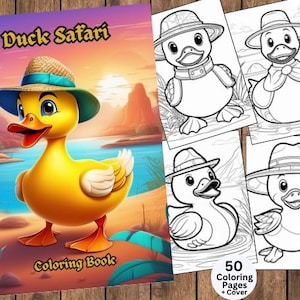 Duck Coloring Pages, Duck Coloring Book, Animal Coloring Sheets, Darling Ducks Coloring, Kid coloring pages, Birthday Coloring Pages, Safari