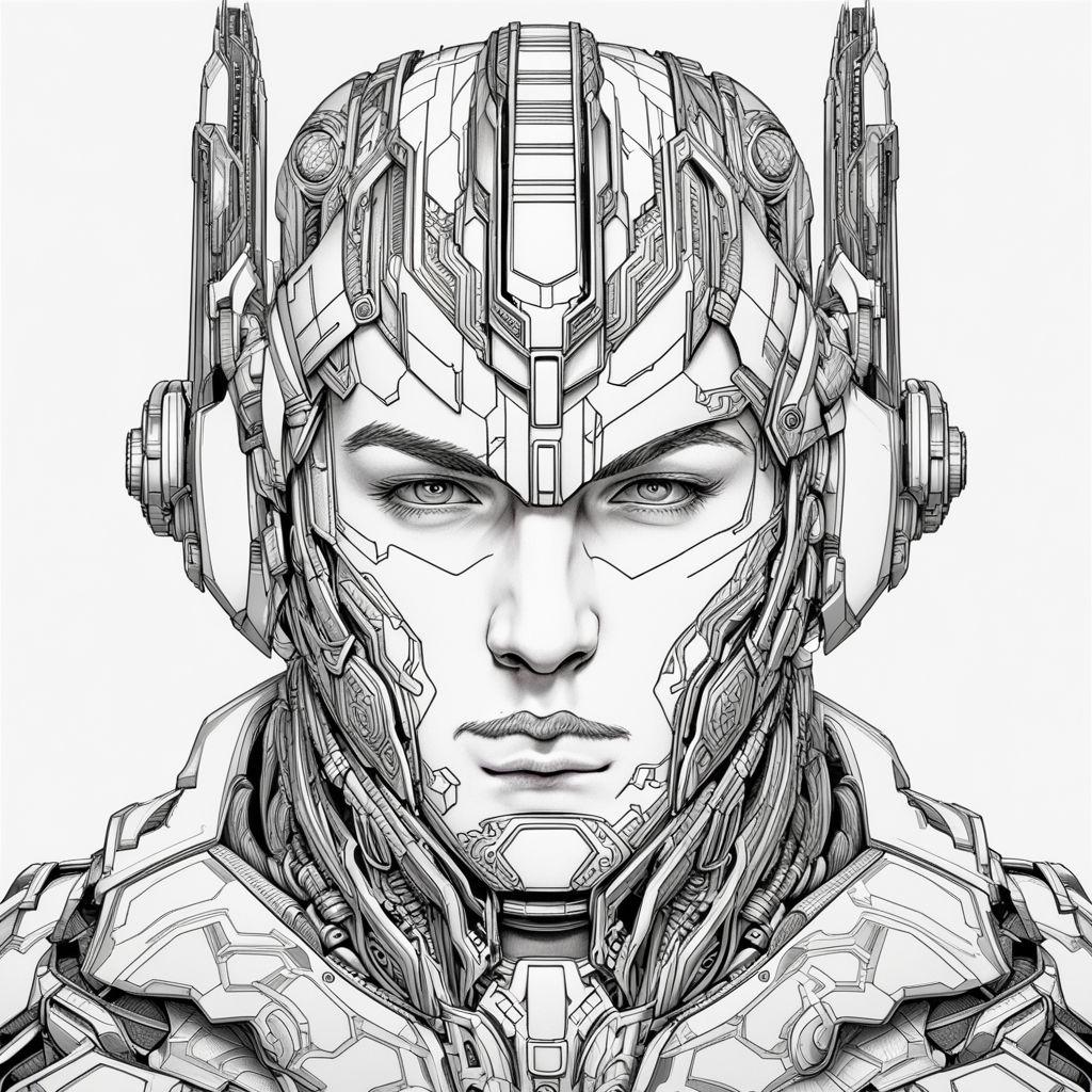 Cyborg Coloring, Futuristic Coloring, Superhero Coloring, Sci-fi ...