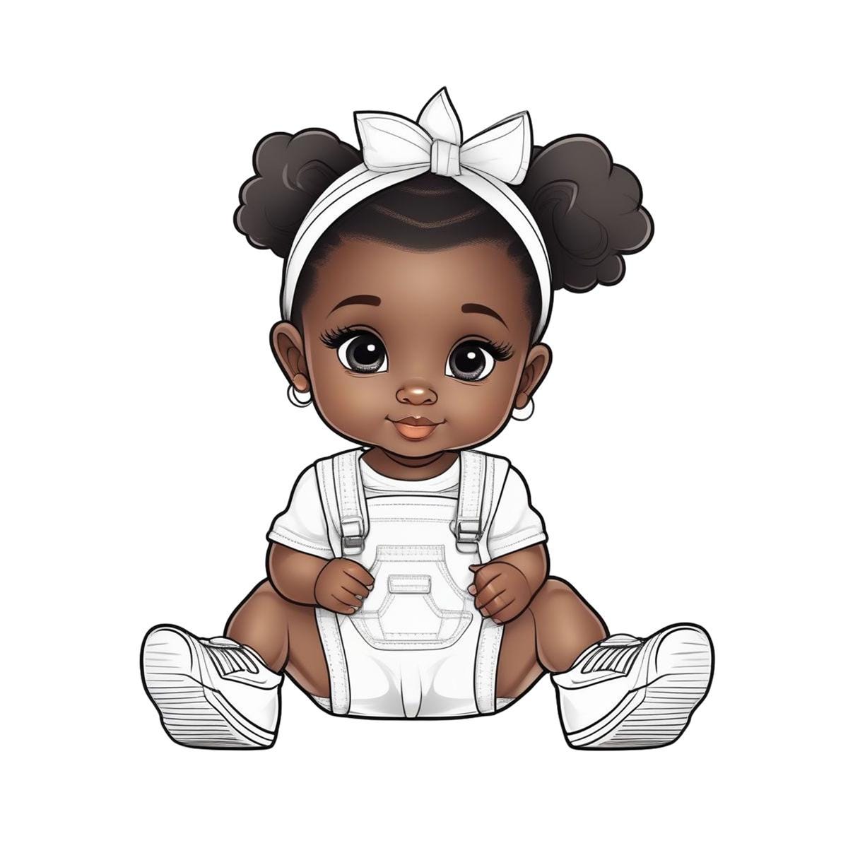 Black Baby Coloring, Black Girl Coloring, Black Princess, Queen