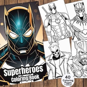 Páginas para colorear de superhéroes, páginas para colorear de héroes legendarios, páginas para colorear imprimibles, protectores de la Tierra, libro para colorear de cómics, superhéroe masculino