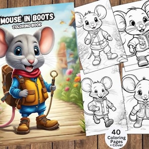 Mouse Coloring Page, Mouse Coloring Book, Mouse Coloring Sheet, Coloring Book for Kids, Mice Coloring, Fantasy Mouse, Coloring Book for Kids