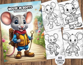 Mouse Coloring Page, Mouse Coloring Book, Mouse Coloring Sheet, Coloring Book for Kids, Mice Coloring, Fantasy Mouse, Coloring Book for Kids