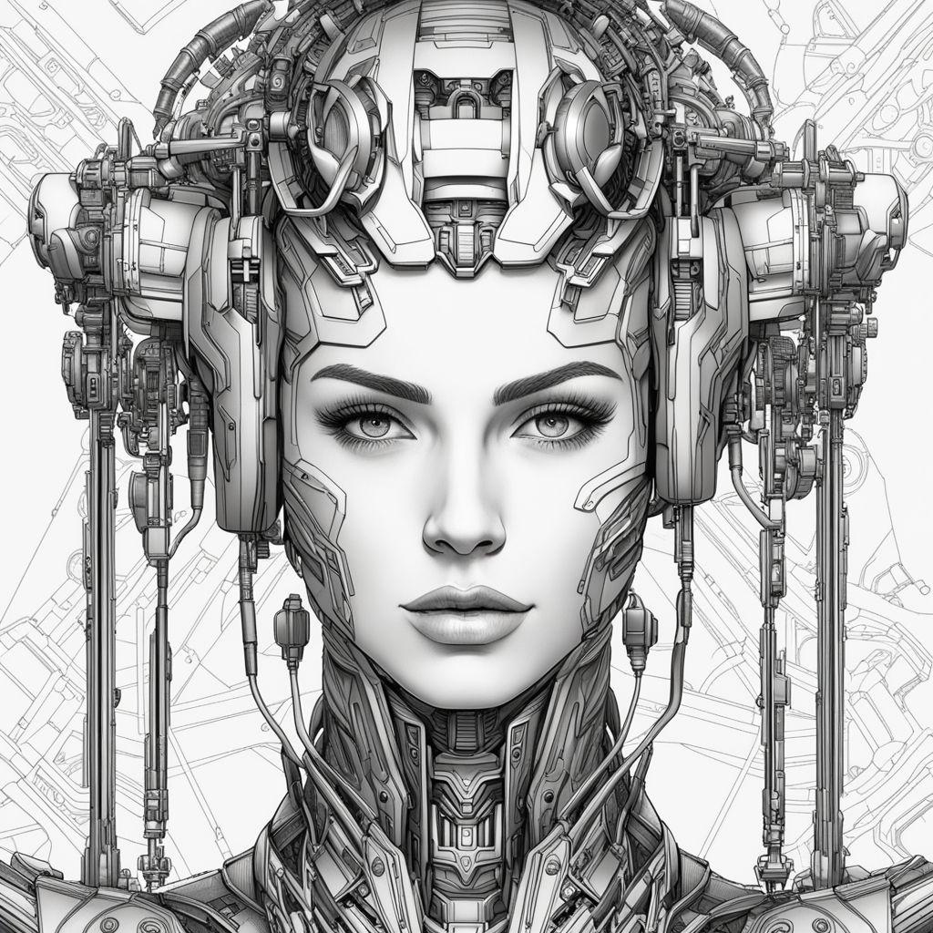 Cyborg Coloring, Futuristic Coloring, Superhero Coloring, Sci-fi ...