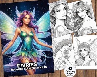 Målarbilder med älvor, målarbilder med älvorsprinsessa, målarbilder med anime, målarbok för vuxna, målarbilder med fantasi, målarbilder med prinsessa, prinsessa