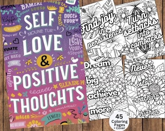 Adult Motivational Quotes Coloring Pages, Affirmation Coloring Book, Self-Love Affirmation Coloring Page, Inspirational Positive Life Quotes