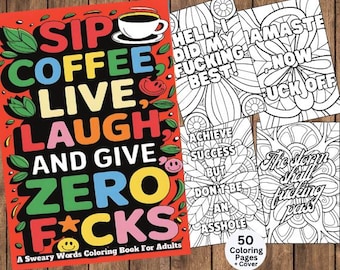 Swear Word Adult Coloring Book, Swear Word Mandala Coloring, Funny Adult Coloring Book, Cuss Words Coloring, Adult Therapy, Adult Coloring