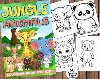 Safari Animals Coloring, Safari Animals Coloring Page, African Animal Coloring, Jungle Animals Coloring, Baby Animal Coloring, Kawaii Animal