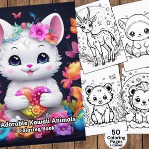 Kawaii Animals Coloring Pages, Safari Animals Coloring Pages, African Animal Coloring, Jungle Animals, Baby Animal Coloring, Coloring Book