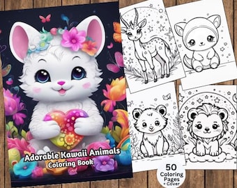 Kawaii Animals Coloring Pages, Safari Animals Coloring Pages, African Animal Coloring, Jungle Animals, Baby Animal Coloring, Coloring Book