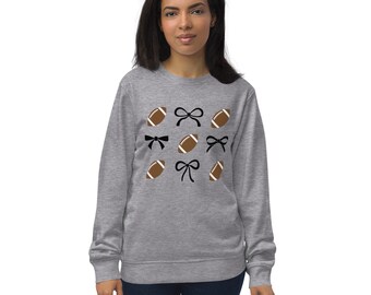 Sudadera de algodón orgánico con lazos y fútbol / Ropa de moda para el día del partido