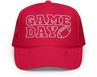Embroidered Game Day Football Trucker Hat | Adjustable Mesh Cap