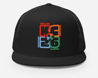 Gorra de camionero de fútbol de la Copa Mundial de Fútbol 2026 de Kansas City / Ciudad anfitriona Inglaterra Países Bajos Argentina Argelia