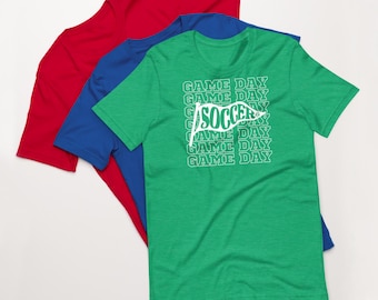 Camiseta gráfica para mamás futboleras del día del juego / Camiseta con espíritu de equipo