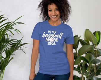 Camiseta de la época de las mamás del béisbol / Bella+Canvas, colores de equipo personalizados