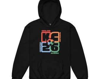 Kansas City 2026 Youth Soccer Hoodie | England, Netherlands, Argentina, Algeria World Cup Fan Apparel