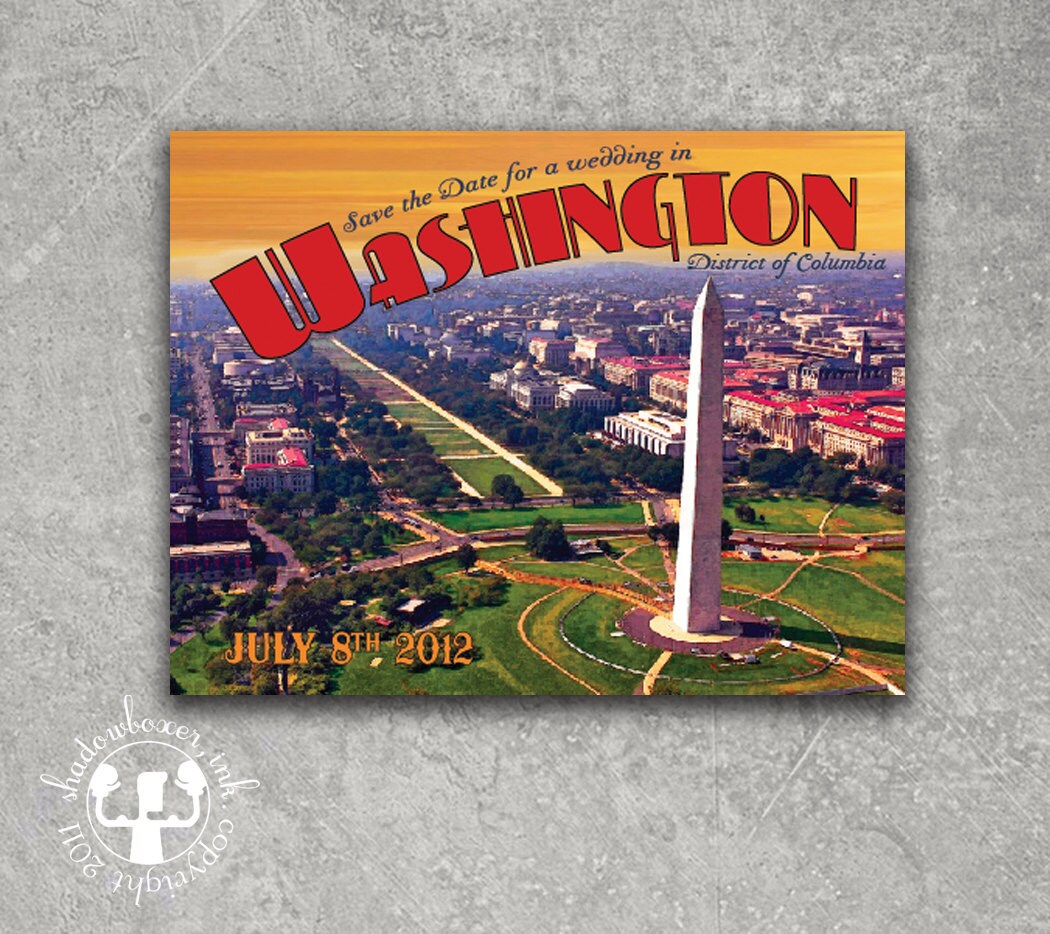 Washington DC Postcard Save the Date | Etsy