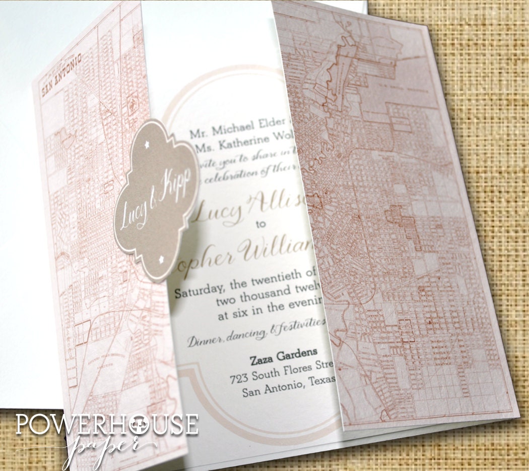San Antonio Quatrefoil Wedding Invitation DIY We Etsy