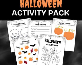 Halloween 15 Page Printable Bundle, Printable Kids Halloween Activity Pack, Kids Halloween Coloring Pages, Halloween Activity Sheets
