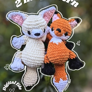 Rox & Trix the fennec and red foxes - low sew PLUSHIE CROCHET PATTERN