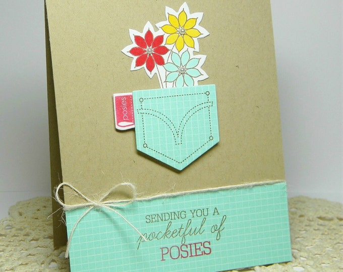 Sending You A Pocketful of Posies Handmade Card Etsy